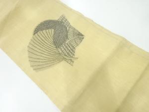 アンティーク　本麻くば笠模様織出し名古屋帯（材料）